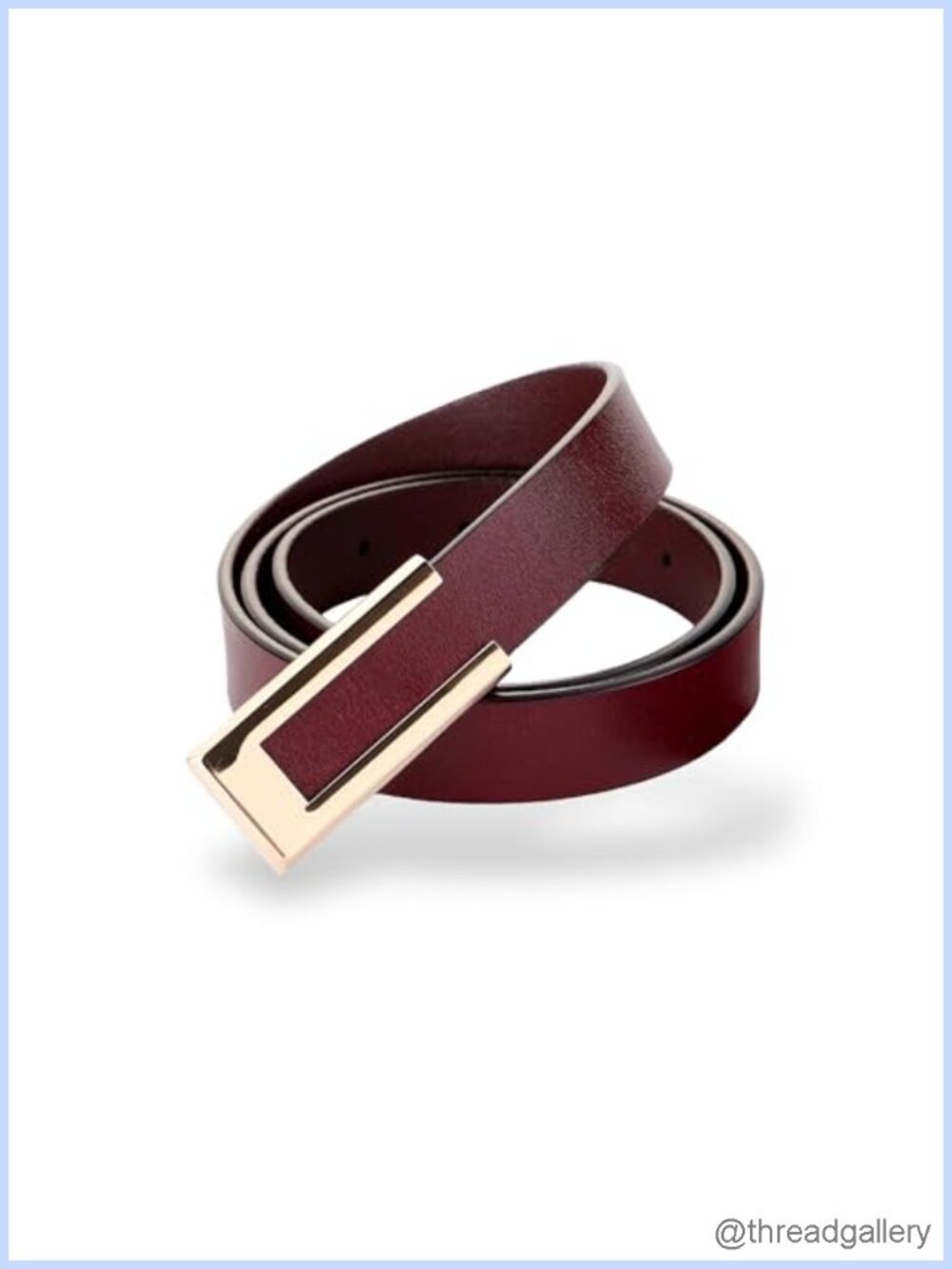 Genuine Leather Belt with Gold Color Buckle Durable Waist Belt 0.80" Width